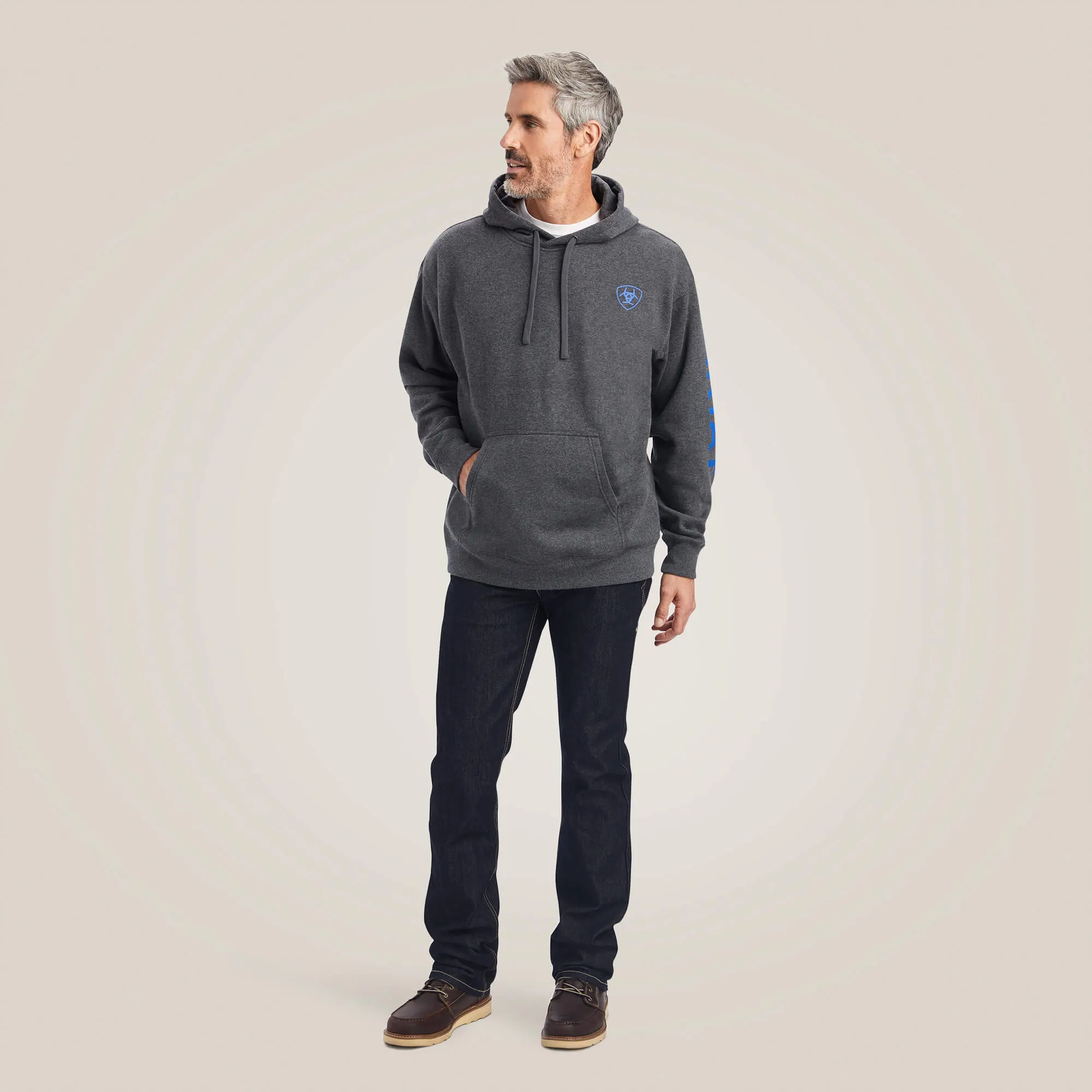 Ariat Men's Charcoal Heather Logo Hoodie