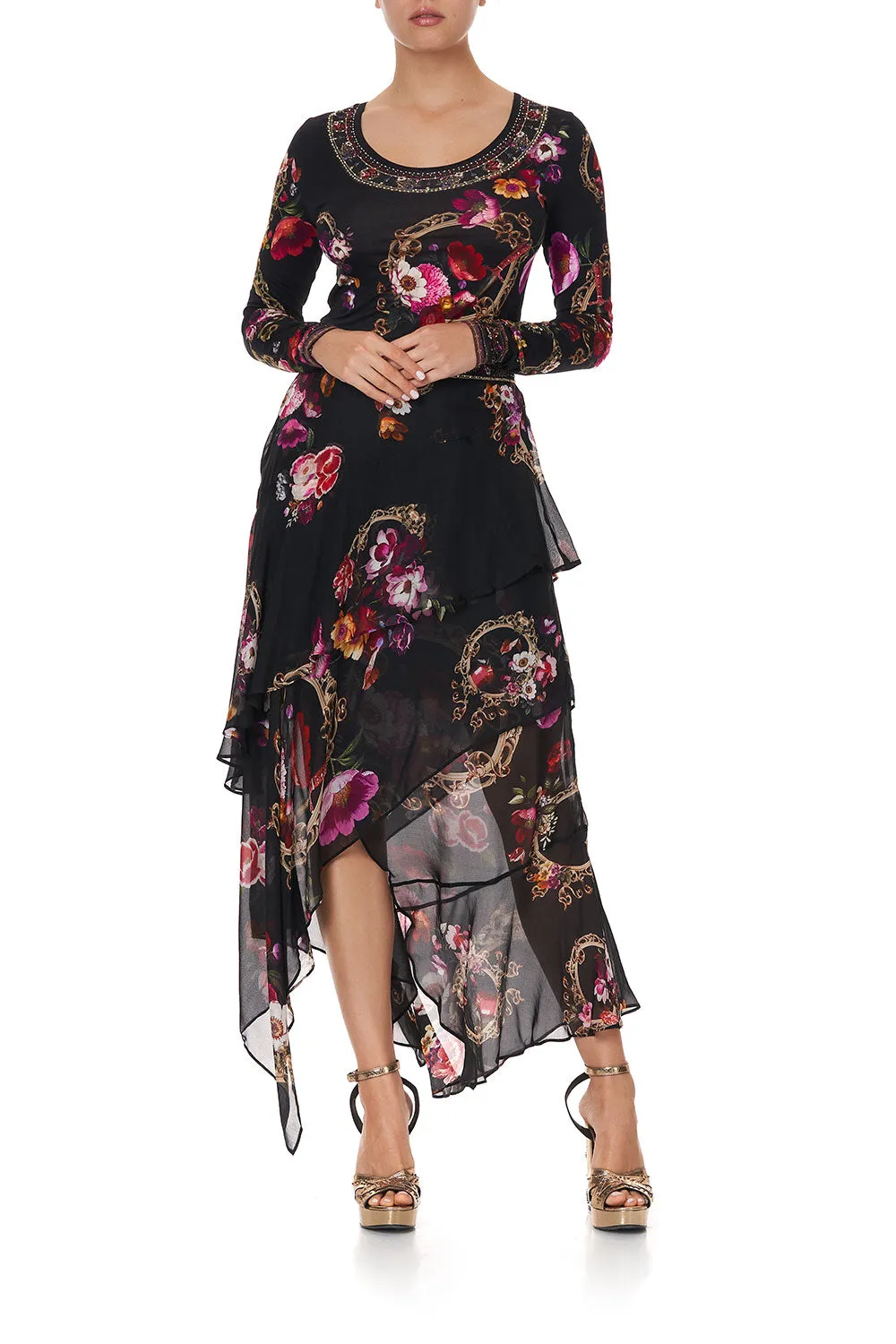 ASYMMETRICAL RUFFLE SKIRT MIRROR MIRROR