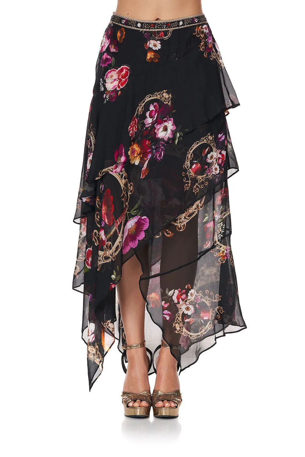 ASYMMETRICAL RUFFLE SKIRT MIRROR MIRROR