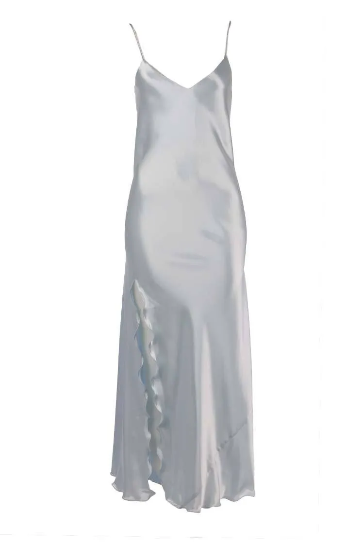 Bias Slip Dress in Sky Blue