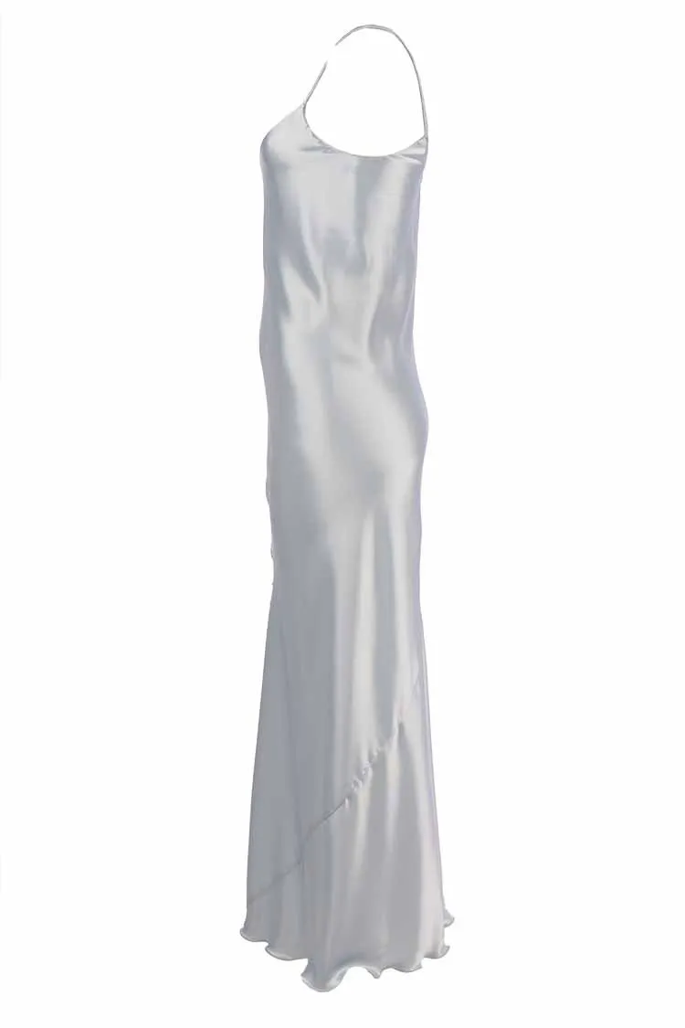Bias Slip Dress in Sky Blue