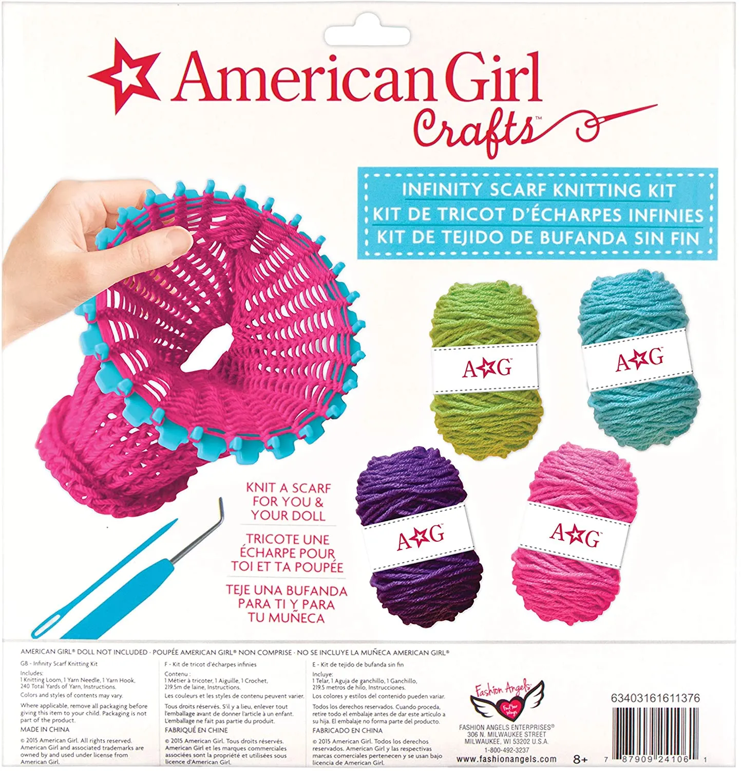 Brand new American Girl Infinity Scarf Knitting Kit! Recommended ages 8 
