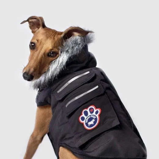 Canada Pooch Everest Explorer Size 14 Black Fleece Lined Insulated Dog Coat