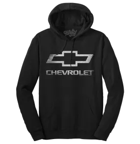 Chevrolet Logo Pullover Hooded Fleece Sweatshirt - Black
