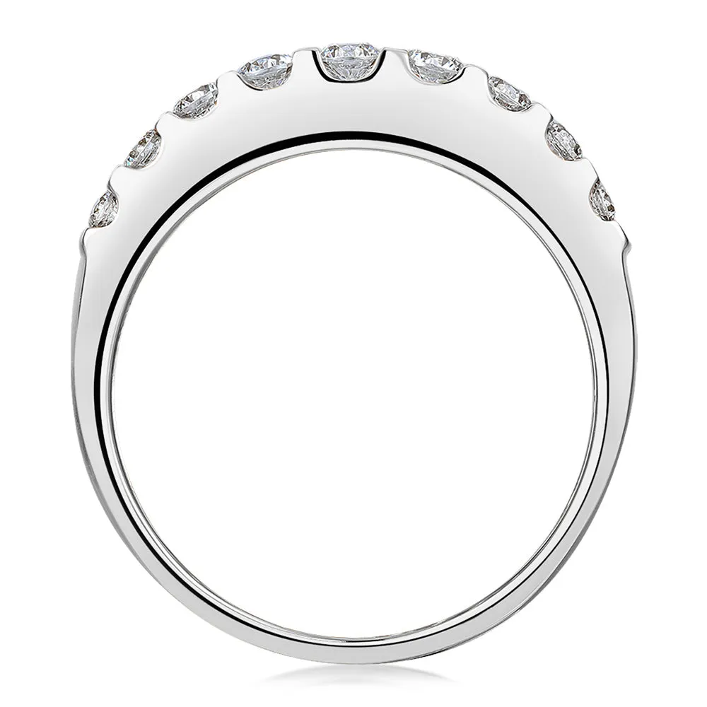Dress ring with 1.44 carats* of diamond simulants in 10 carat white gold