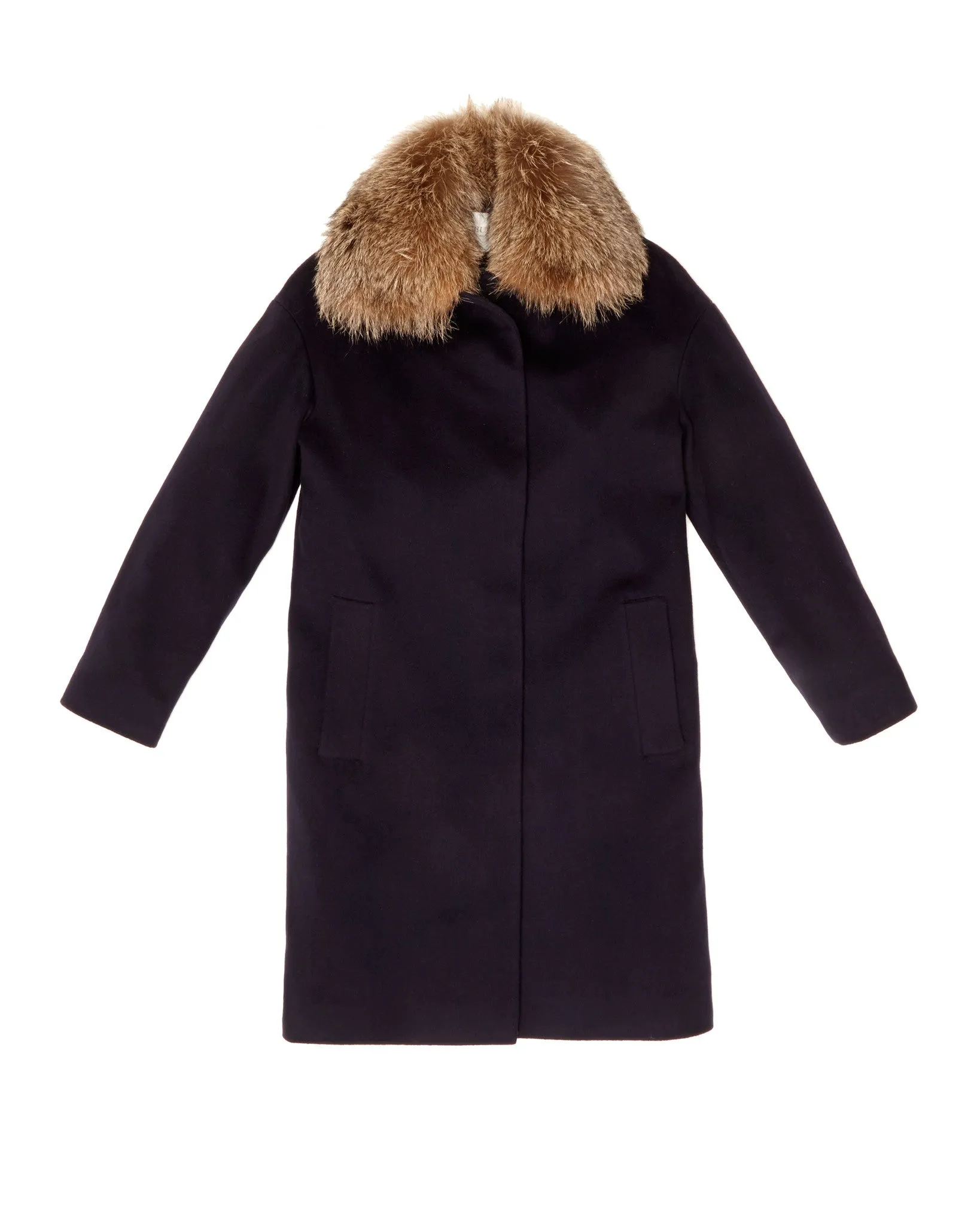 Fleurette Loro Piana Wool Coat with Genuine Fox Fur - FINAL SALE