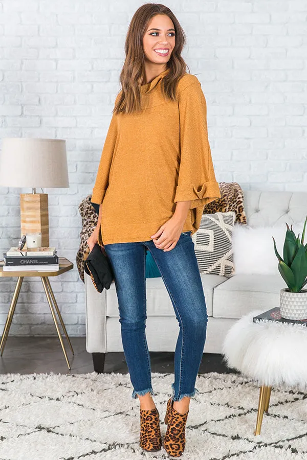 Girls Night Shift Top in Light Camel