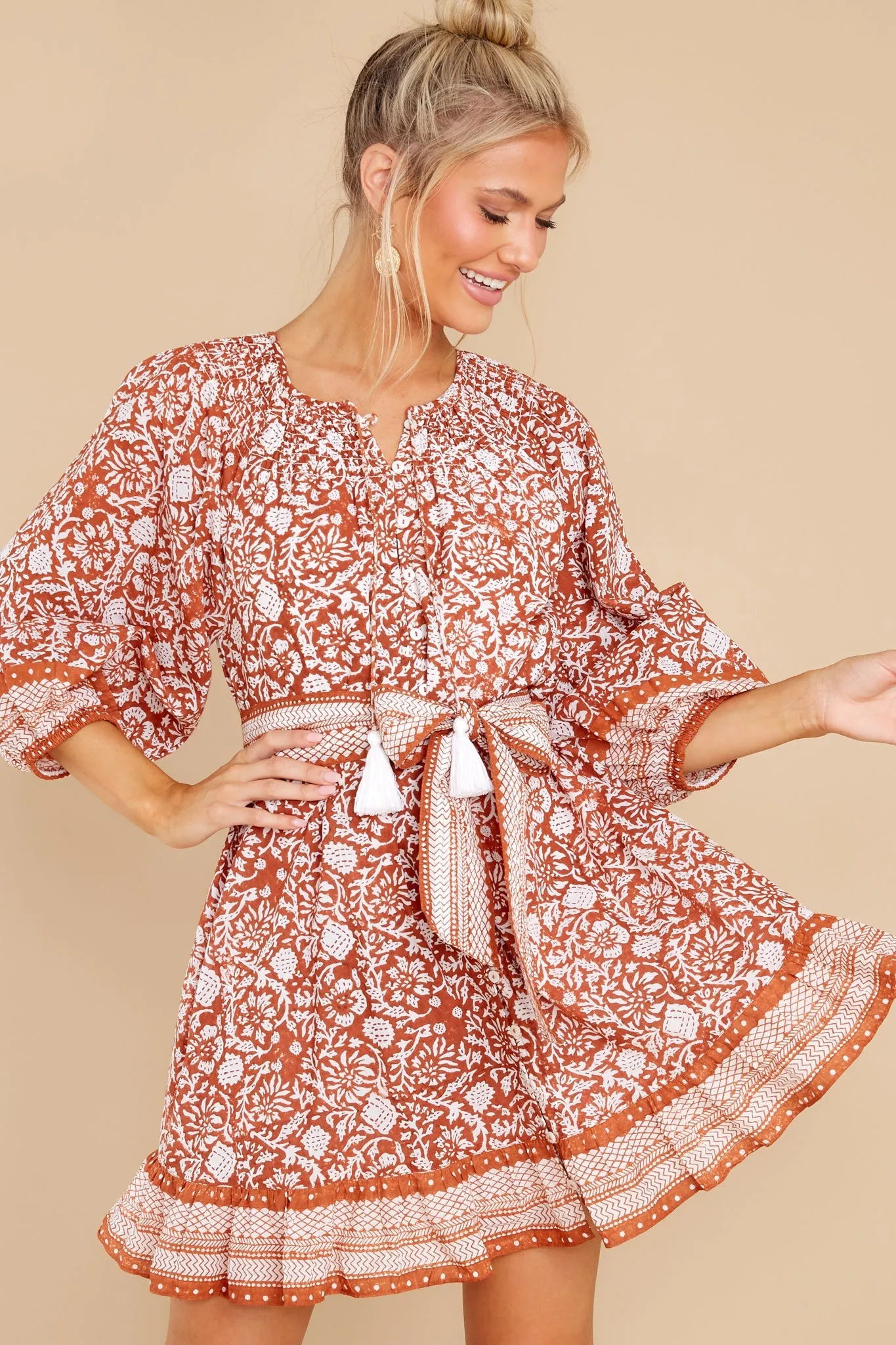 Gwen Anila Block Print Mini Dress