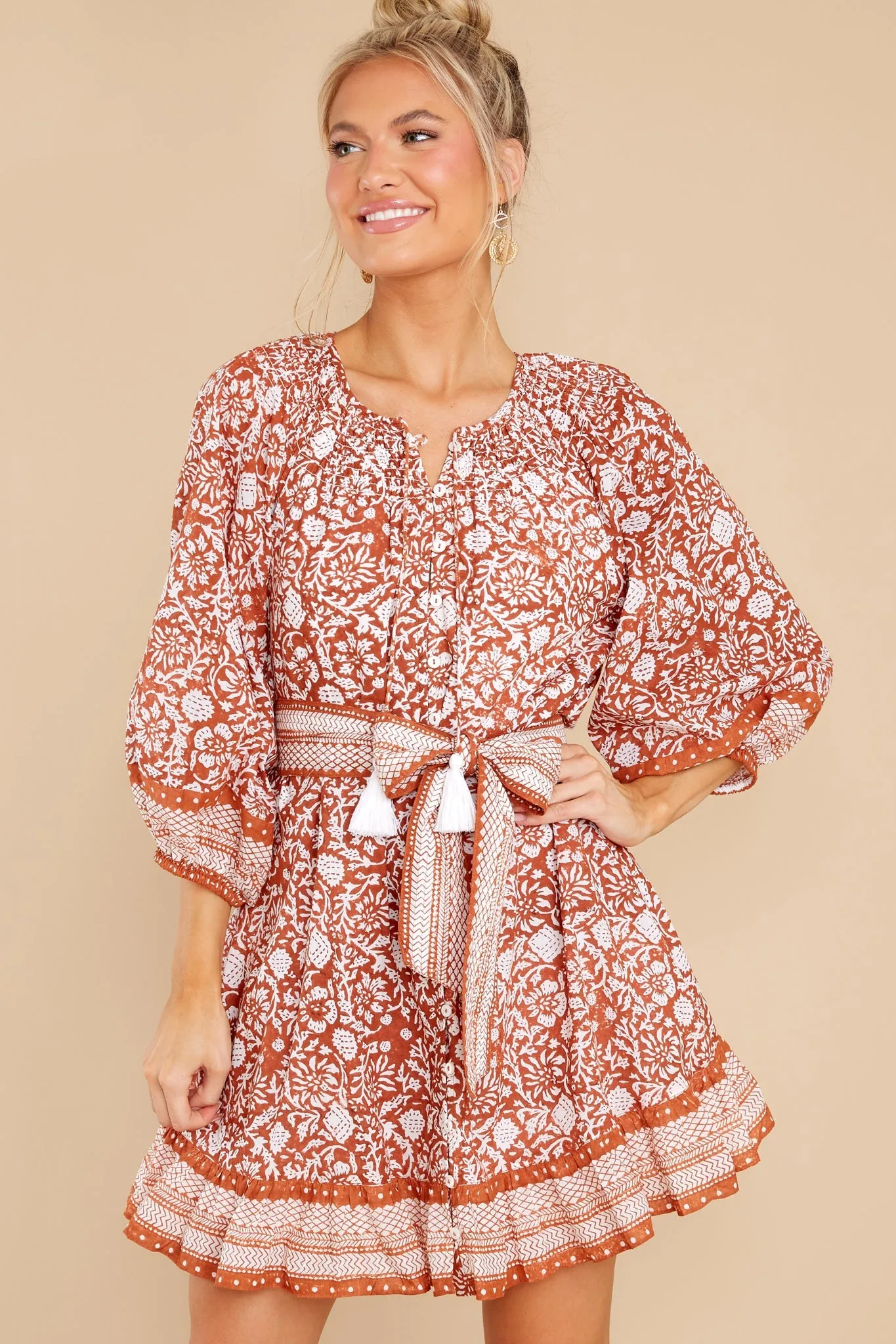 Gwen Anila Block Print Mini Dress