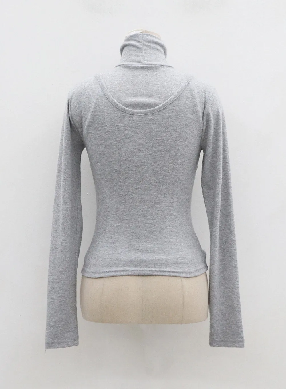 Layered Turtleneck And Cross Top Set CD12