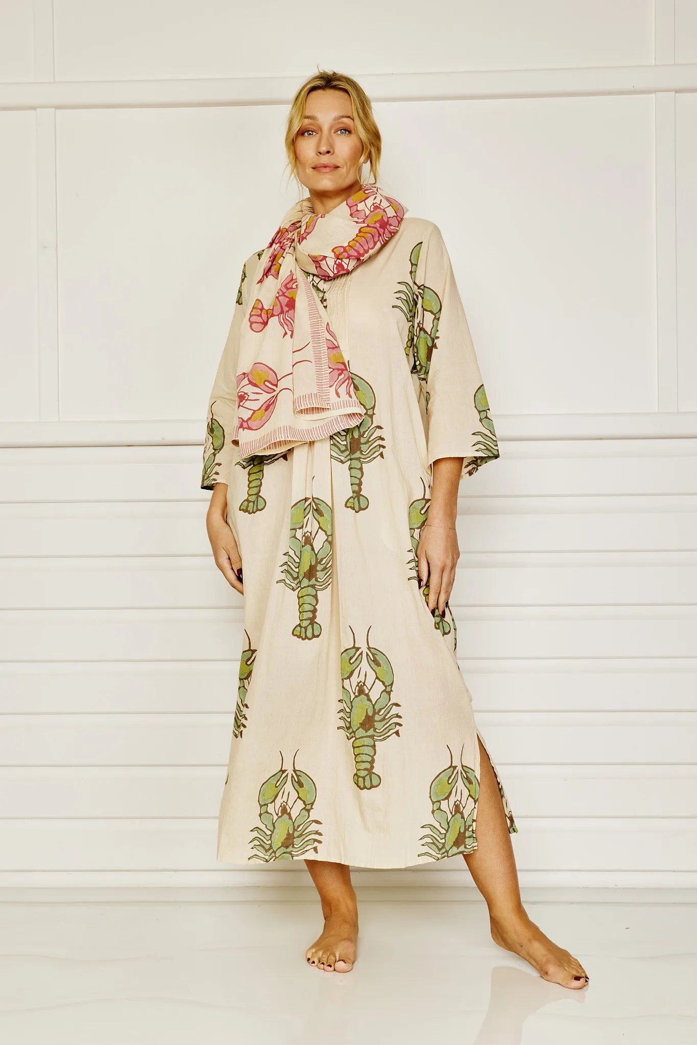 Lobster Love Caftan - Sea Green - Mandalay Designs
