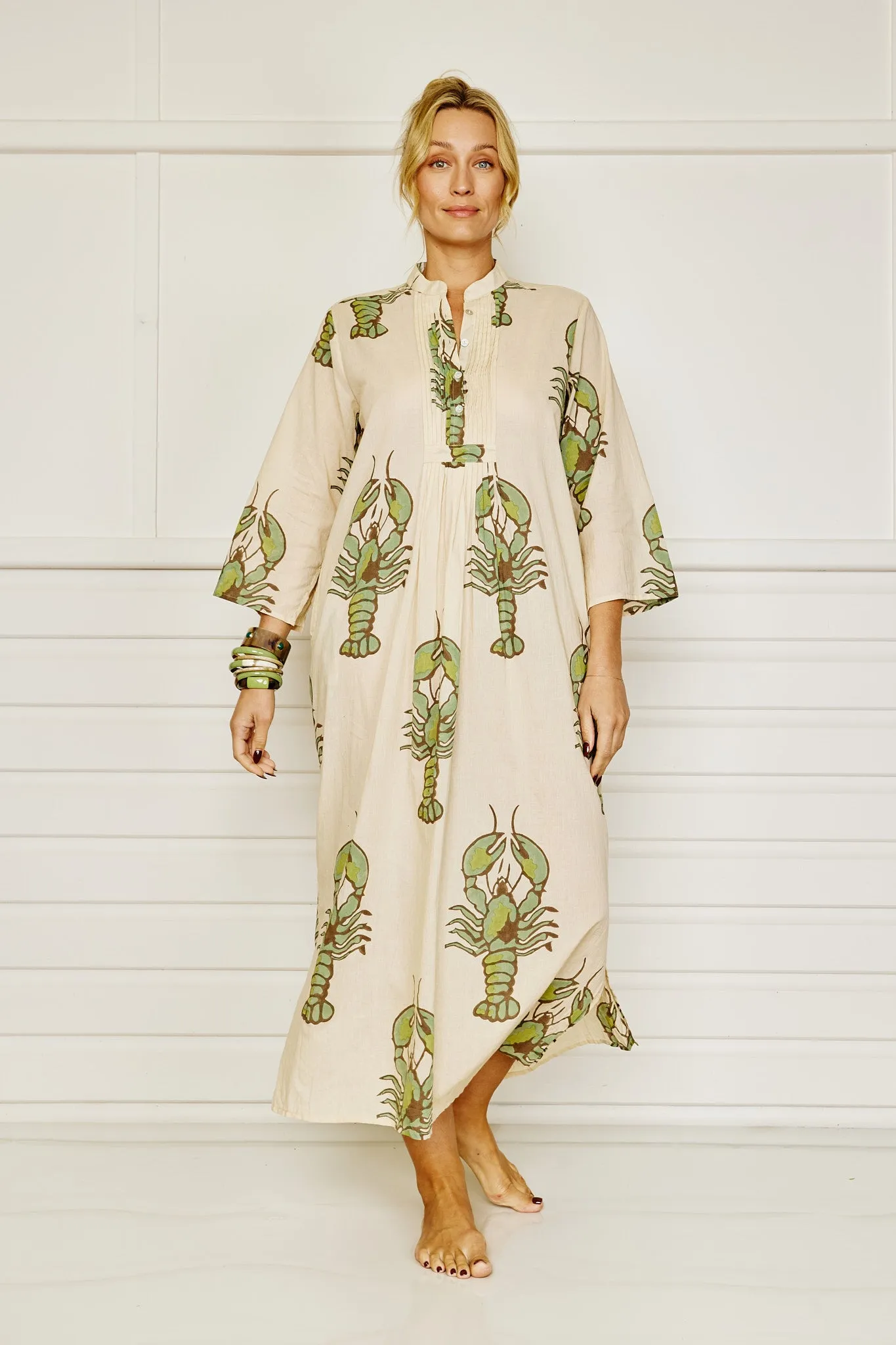 Lobster Love Caftan - Sea Green - Mandalay Designs