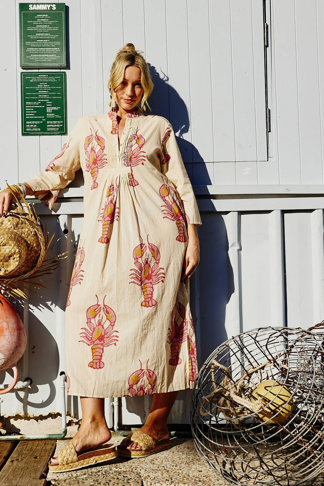Lobster Love Caftan - Shell Pink - Mandalay Designs