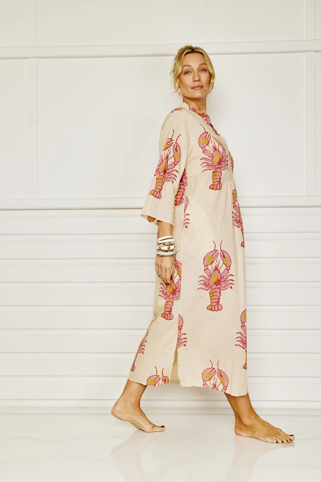 Lobster Love Caftan - Shell Pink - Mandalay Designs