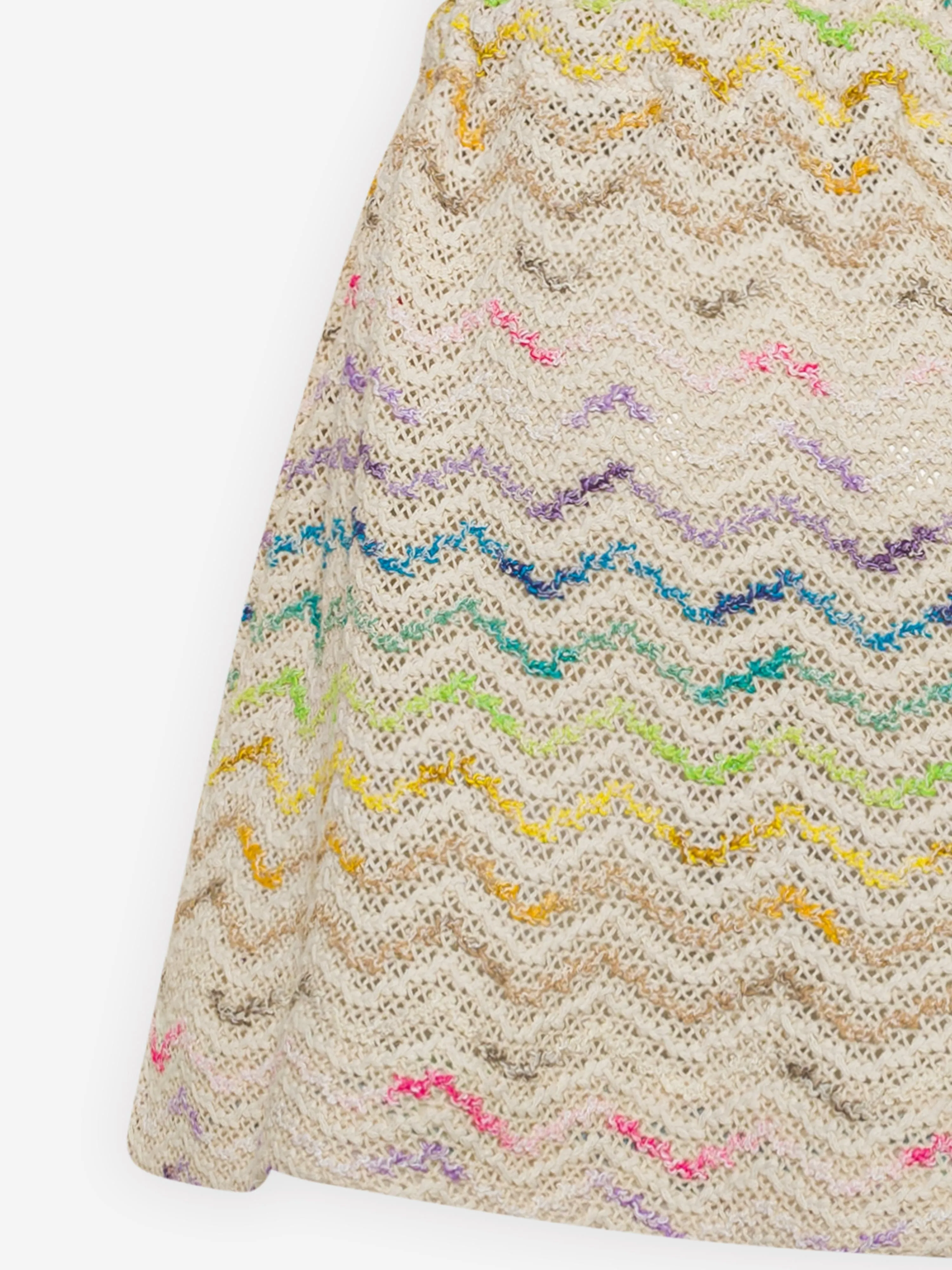 Missoni Girls Zigzag Knit Dress in Beige
