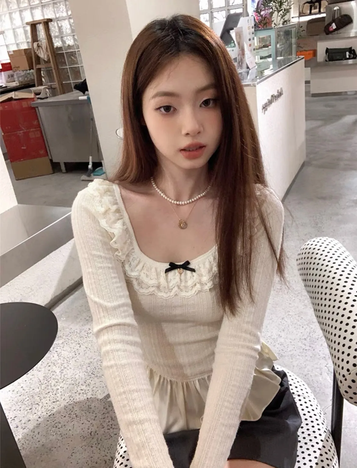 [Mummy Cat] Sweet Gal Knit Top