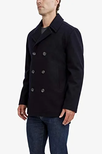 Nautica Men's Classic Double Breasted Peacoat, Dark Navy, Medium