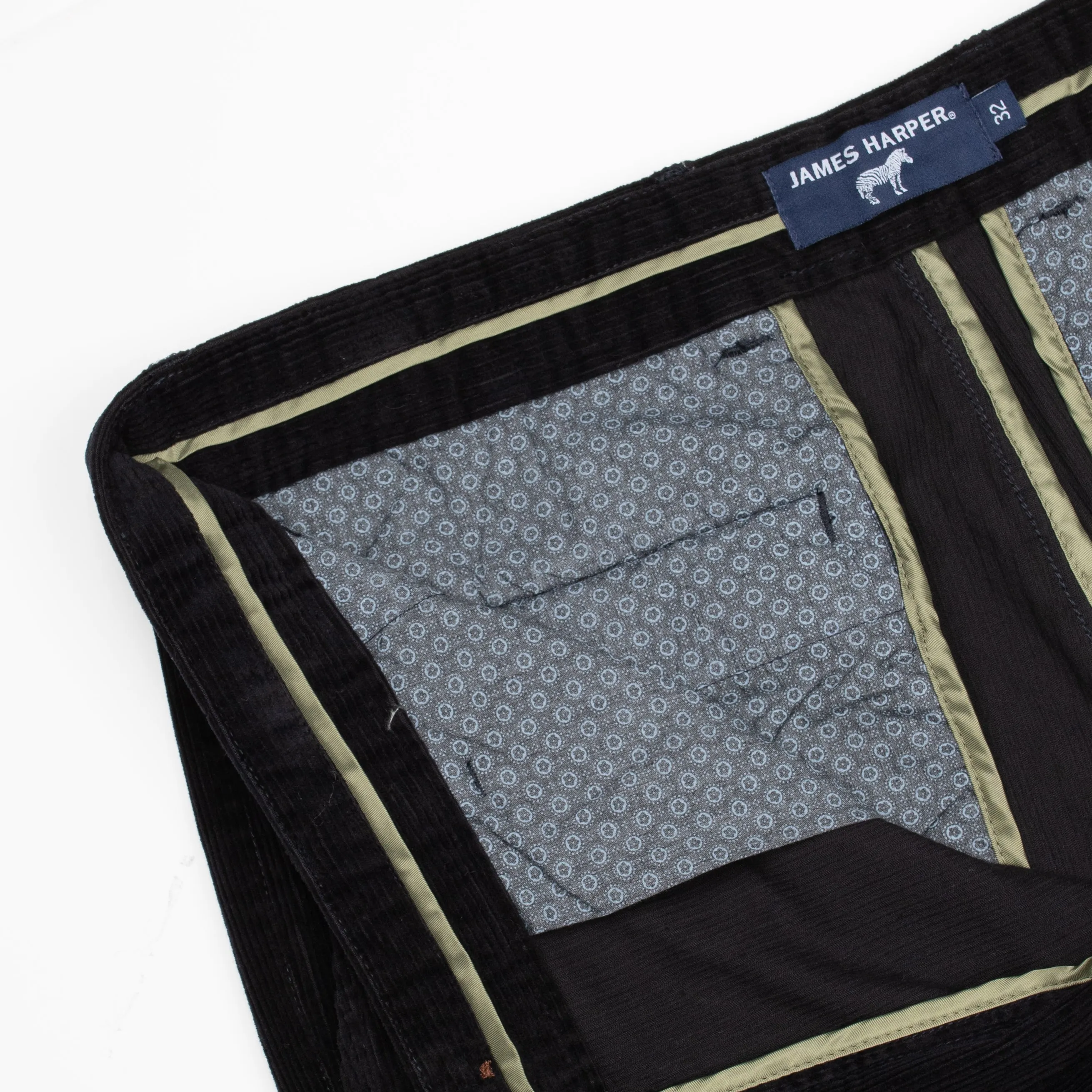 Navy Cotton Elastane Corduroy Cord Pant