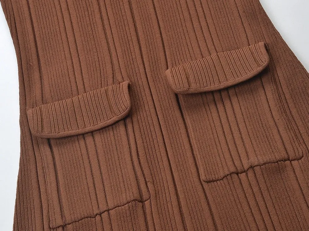 Pre Order:  Chocolate Knitted Maxi Dress - @theartytictype