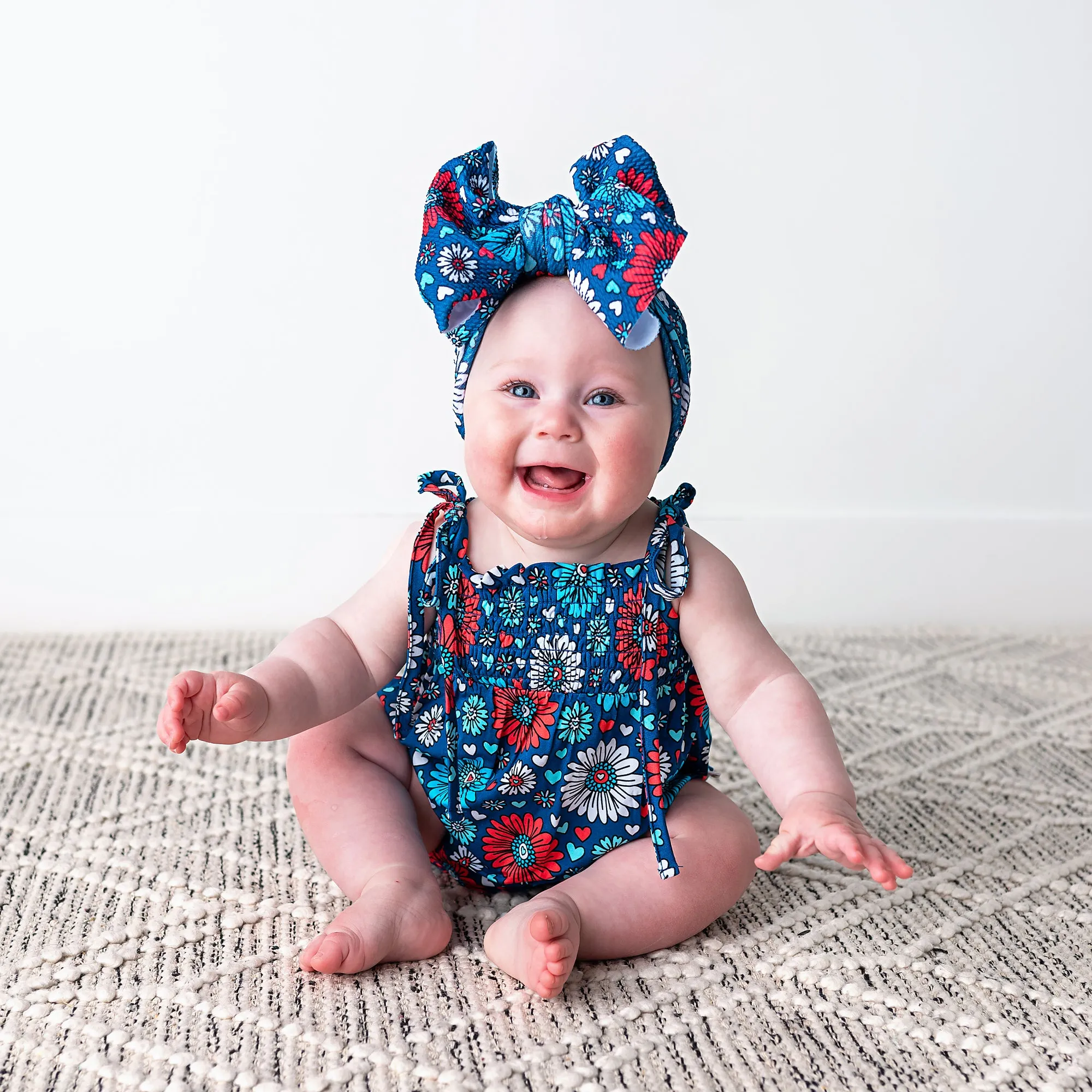 Reagan SMOCKED BUBBLE ROMPER