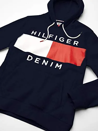 Tommy Hilfiger Men's THD Hoodie Sweatshirt, Peacoat, MD
