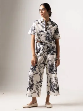 Women's Black Cotton Linen Regular Fit Culotte